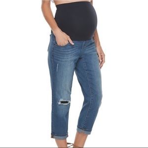 A. glow girlfriend maternity ankle jeans plus size 16 full panel belly